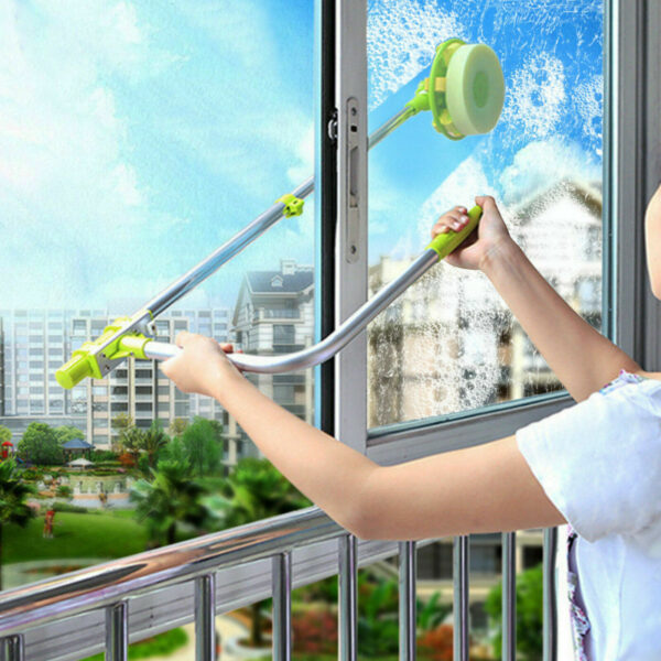WINDOW CLEANER U-TYPE TELESCOPIC HIGH RISE GLASS DUST CLEANING BRUSH SQUEEGEE