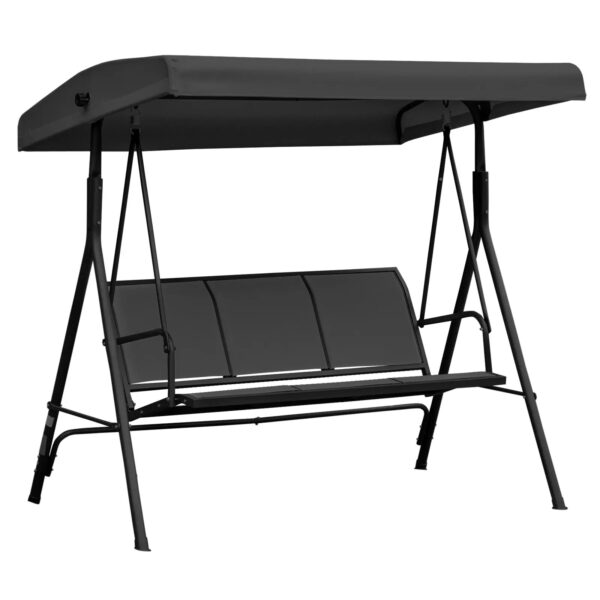 3 Seater Swing Seat Canopy Outdoor Garden Patio Swinging Chair Grey or Black