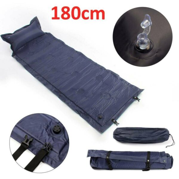 INFLATABLE SINGLE CAMPING ROLL MAT/PAD INFLATING BED SLEEPING MATTRESS +BAG