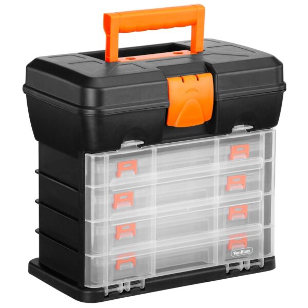 Tool Box Carry Case - 4 Drawers & Organiser Dividers Multi-purpose
