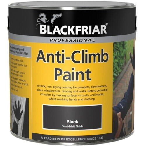 Anti Climb Paint Vandal Intruder Slippery Black Paint Aids Security 1000ml / 1L