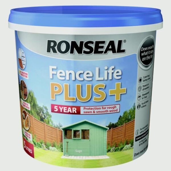 Ronseal Fence Life Plus Paint 5 Litre 5L Sage